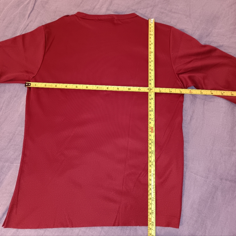 Indie Sleaze Long Sleeve Cropped Top LOVE Heart Burgundy Silver 90s Grunge Y2K - Picture 10 of 13
